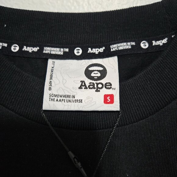 Aape by A BATHING APE Moonface logo print tee in Black - Size Small - Picture 5 of 10